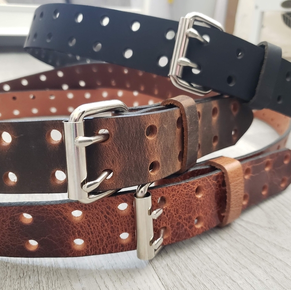 Custom Leather Hole Belt - Picture 1 of 8